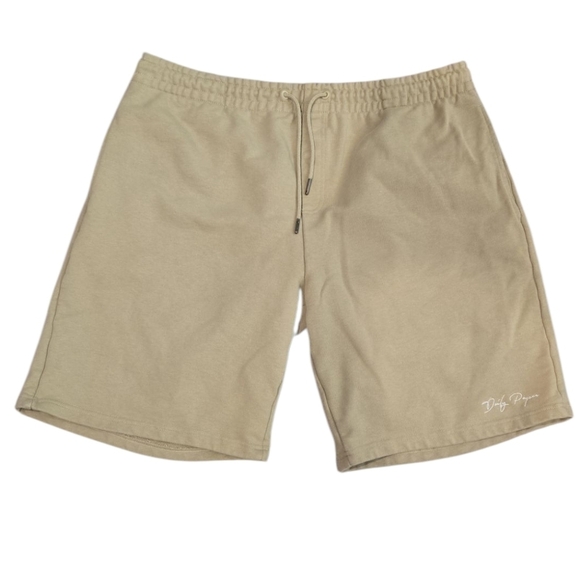 DAILY PAPER MEN'S SCRIPT LOGO SHORT IN TWILL BEIGE. SIZE X-LARGE. - Picture 2 of 11